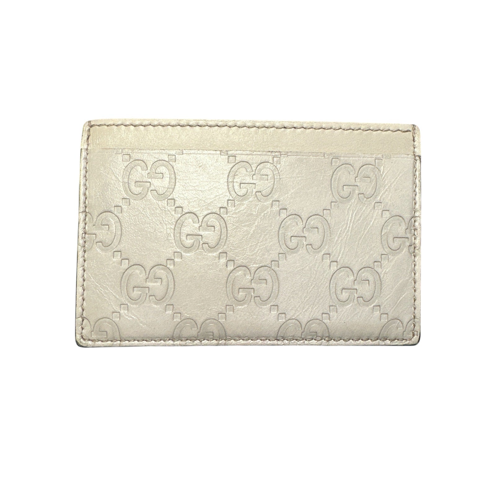 Authentic Gucci Guccissima Ivory Leather Card Holder