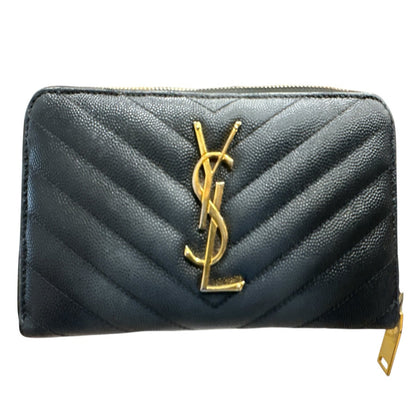 YSL Cassandra Zippy Wallet Black - Clairely Amazing