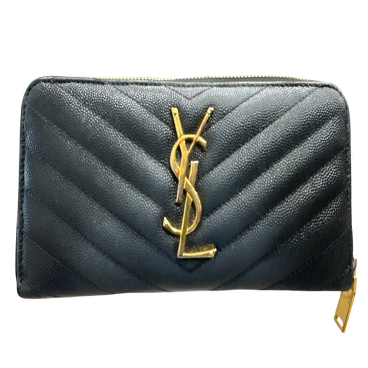 YSL Cassandra Zippy Wallet Black - Clairely Amazing