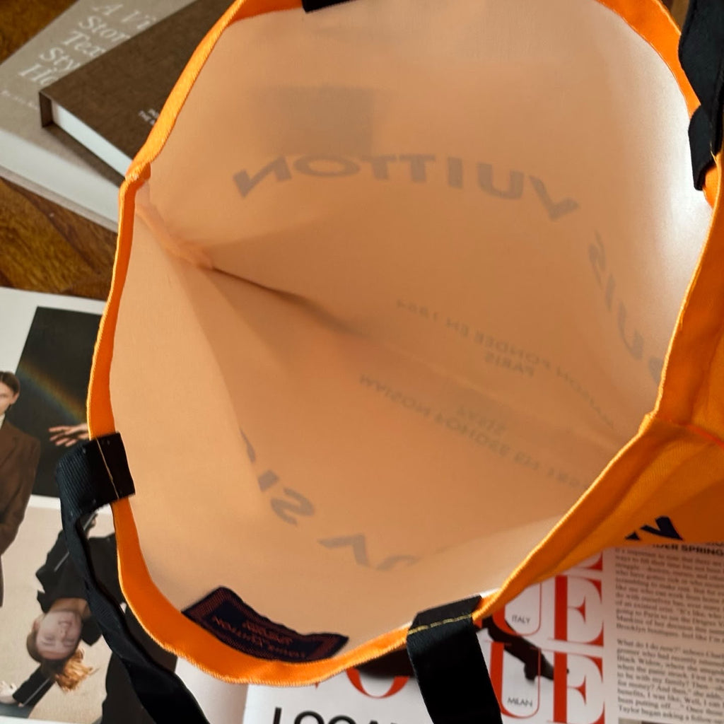 Louis Vuitton GWP Orange Canvas Shoulder Tote Bag | Black Handles