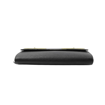 Black clutch bag on a white background