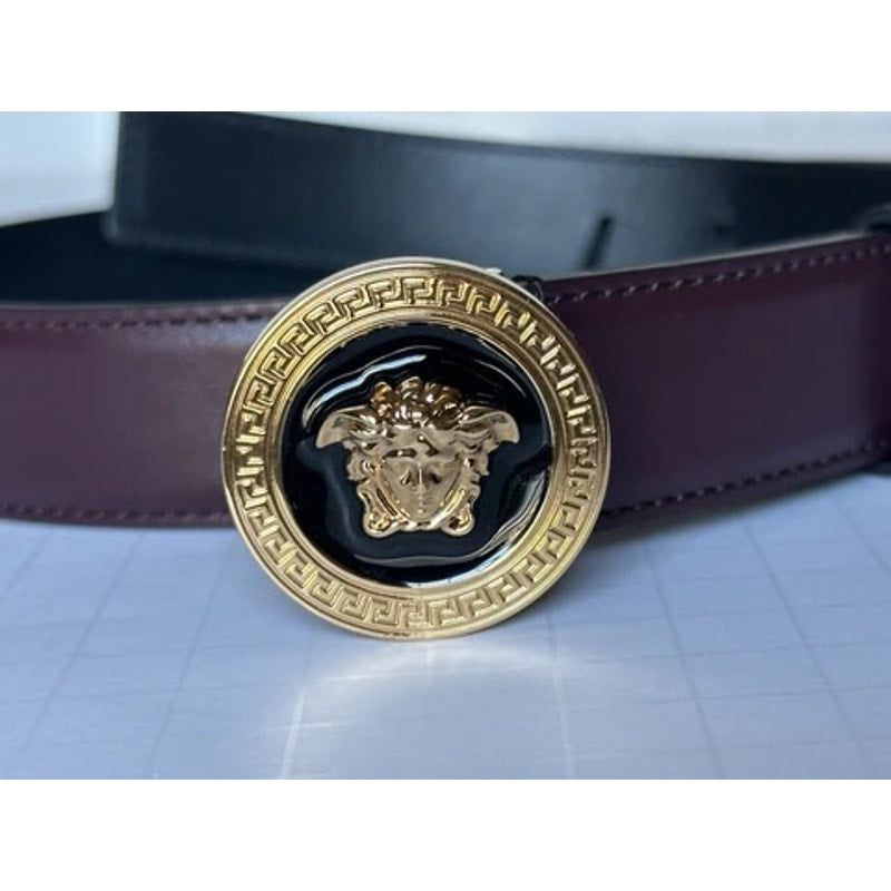 142. Versace Head Maroon/Brown Belt