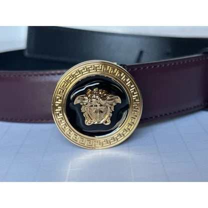 142. Versace Head Maroon/Brown Belt