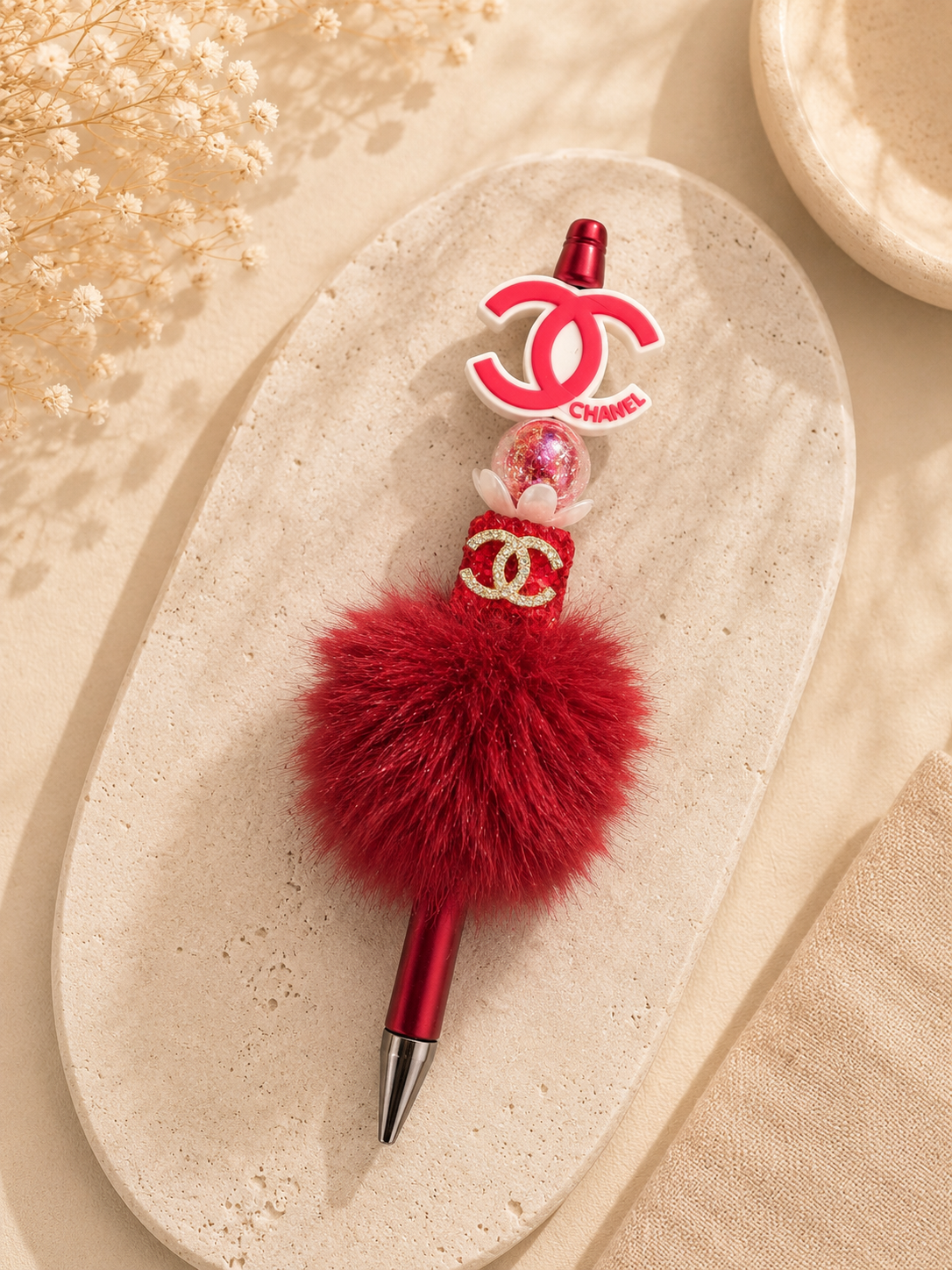 Fashion Designer-Inspired Feather Beaded Pen