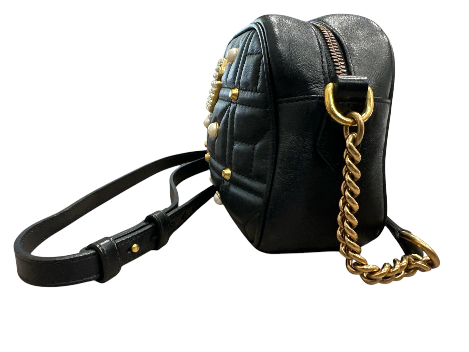 Gucci  Calfskin Matelasse Studded Small Pearly - Clairely Amazing