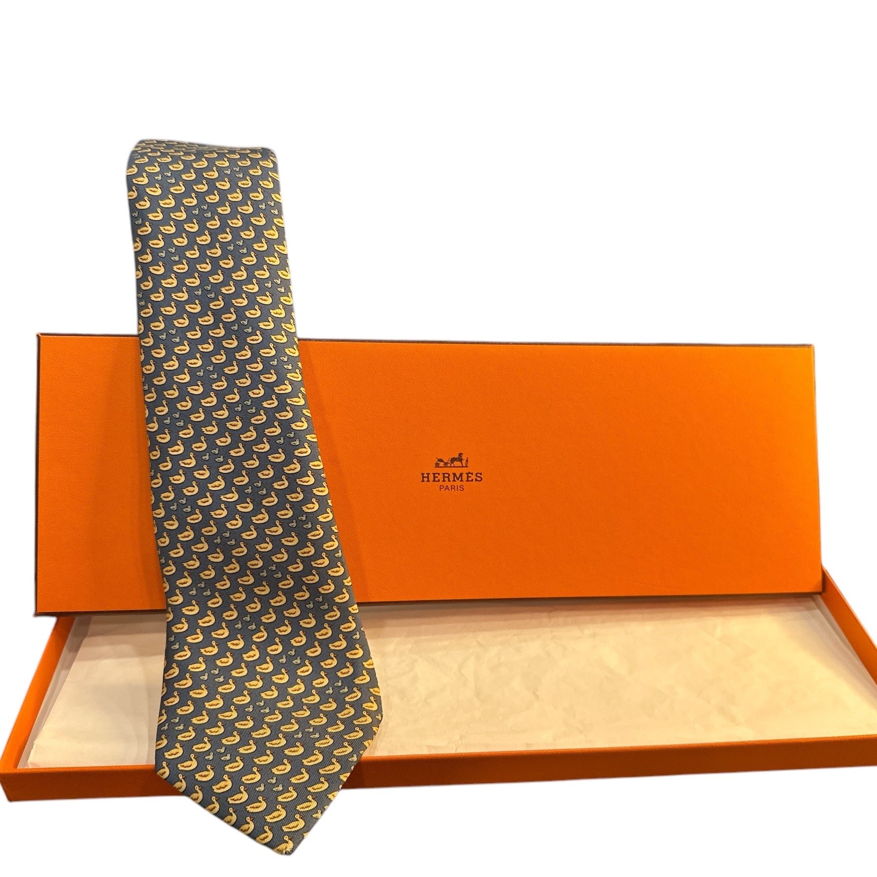 Hermes Yellow Ducklings Necktie - Clairely Amazing