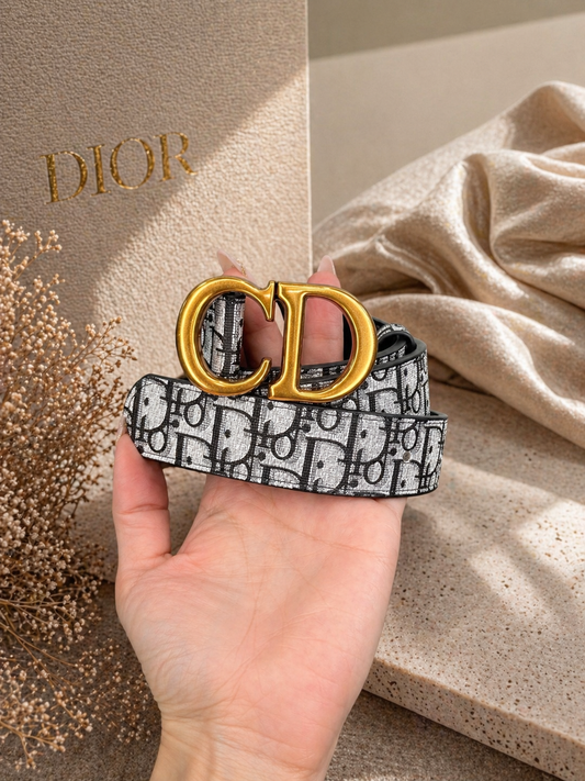 Luxe Monogram-Inspired Statement Fashion Belt