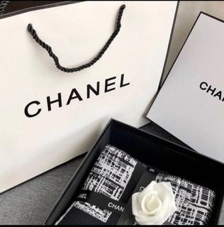 Woven Statement Scarf – Black & Ivory Graphic Design