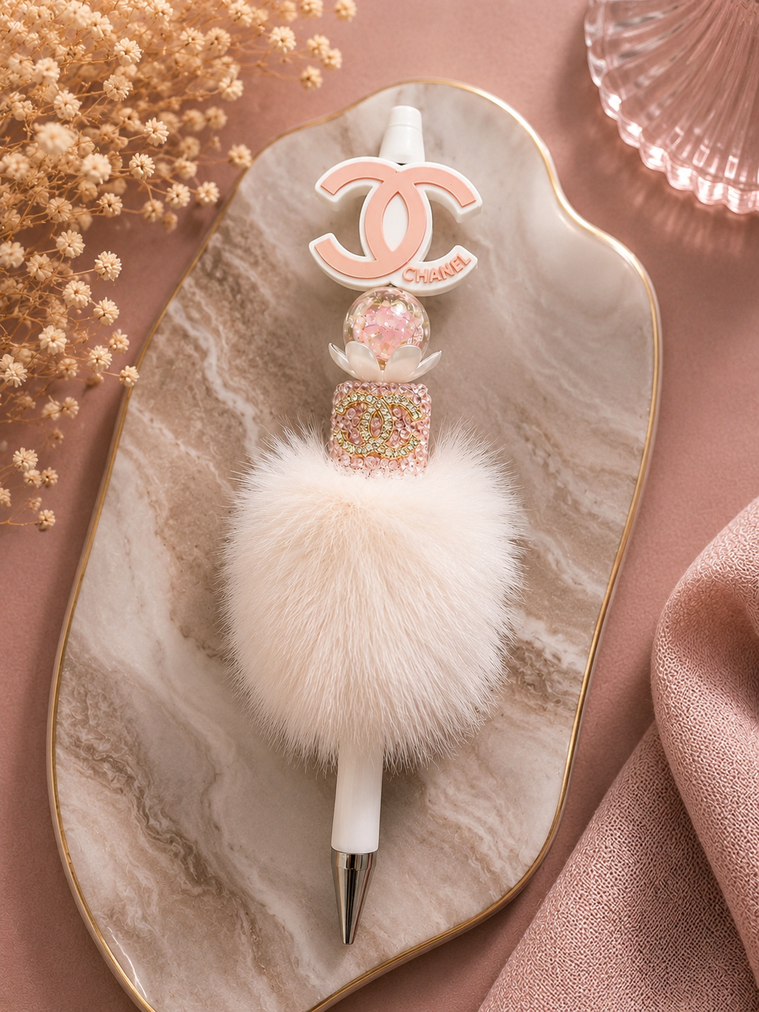 Fashion Designer-Inspired Feather Beaded Pen