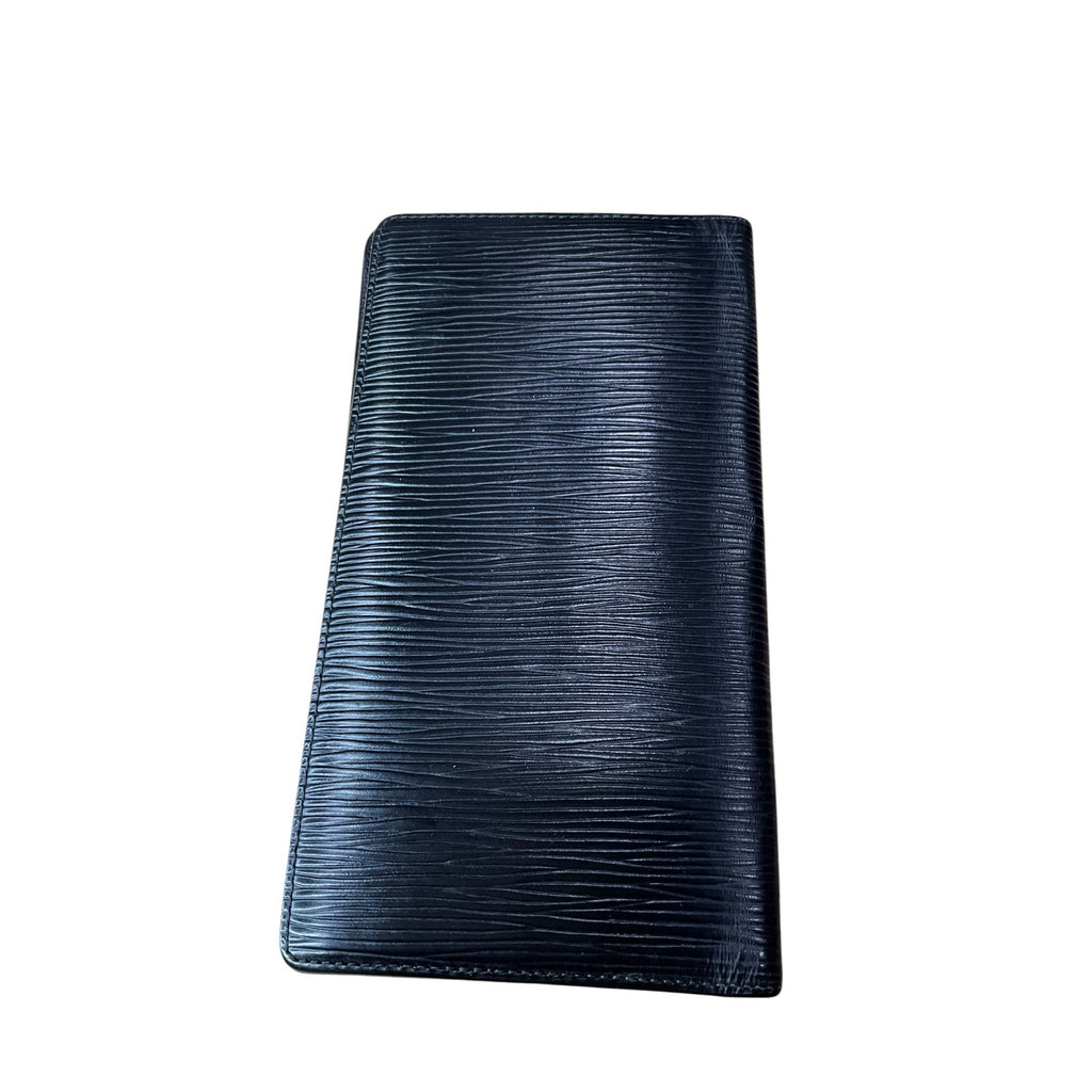 Authentic Louis Vuitton Black Epi Leather Long Bifold Wallet