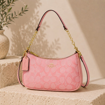 ⭐Fashion Signature Pink Convertible Shoulder & Crossbody Bag
