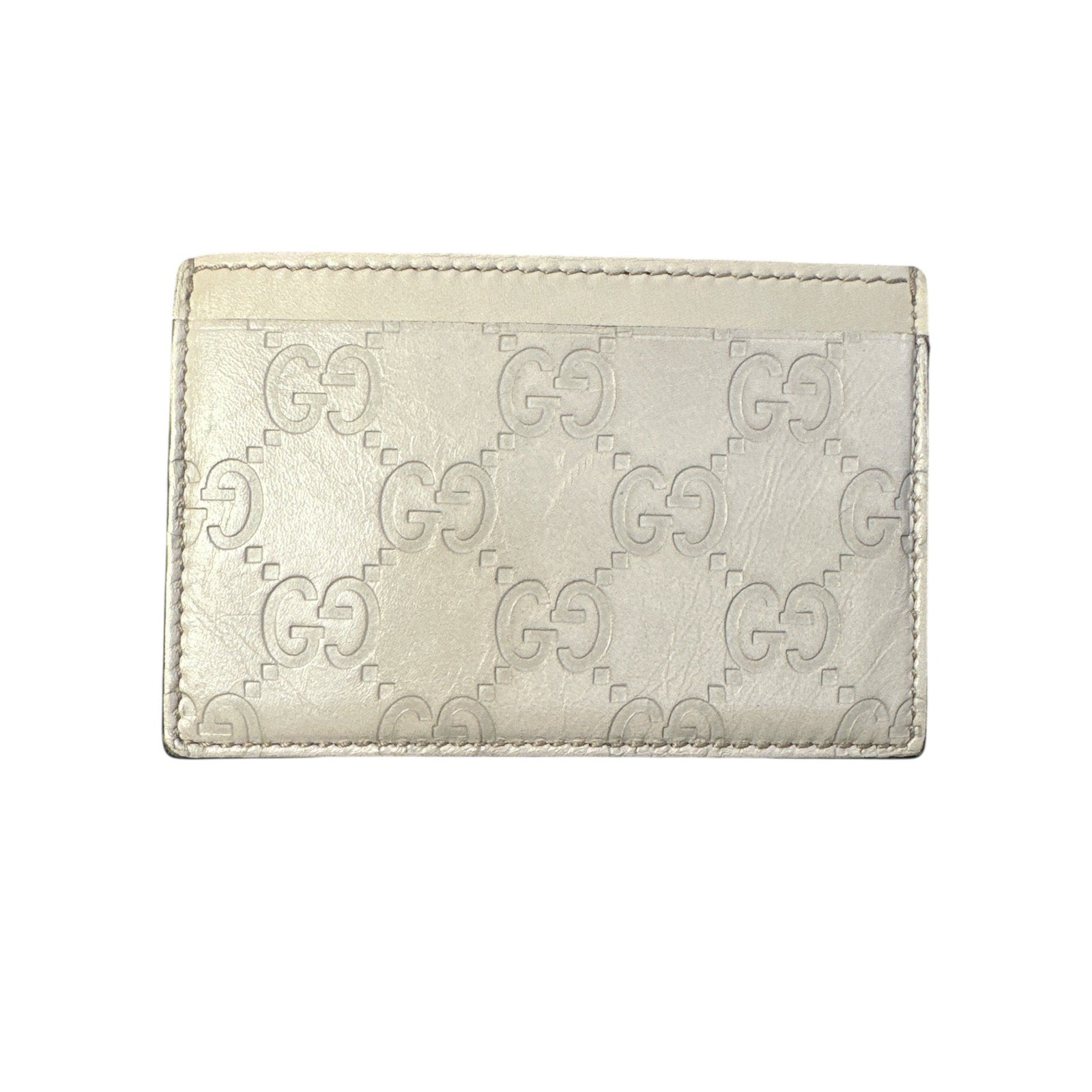 Authentic Gucci Guccissima Ivory Leather Card Holder