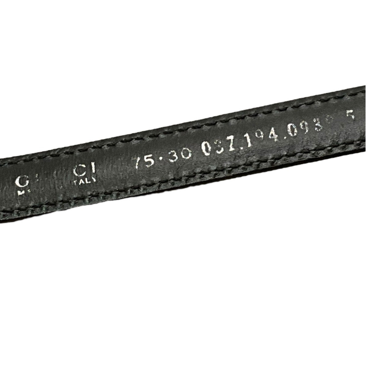 Gucci Black Leather Silver Belt