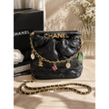 CHANEL Beauté Charm Crossbody Bag Black Quilted Gold Chain GWP VIP Gift