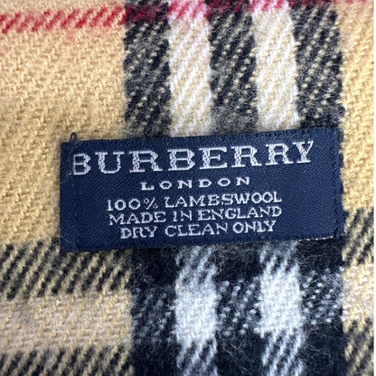 BURBERRY 100% Lambswool Check Scarf – Classic Nova Pattern