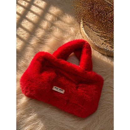 Miu Miu GWP Plush Faux Fur Tote Bag – Pink or Red