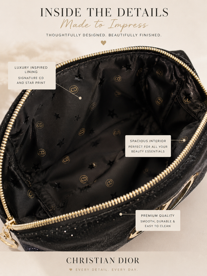 Christian Dior Sparkly Black Cosmetic Pouch – GWP Edition