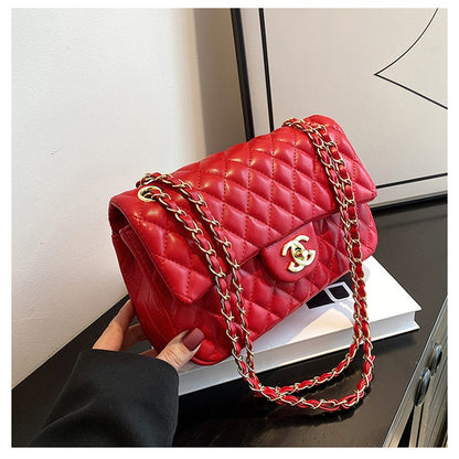 Red Chanel style bag