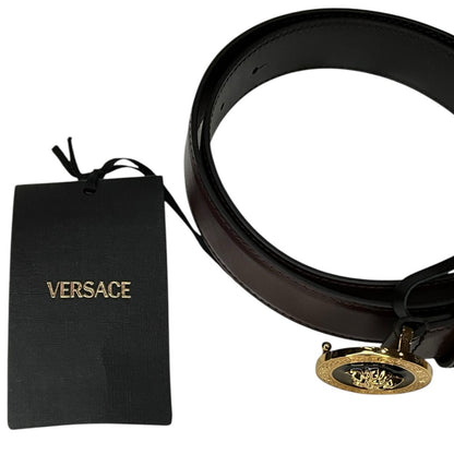 141. Versace Maroon/Brown Belt Medusa Head