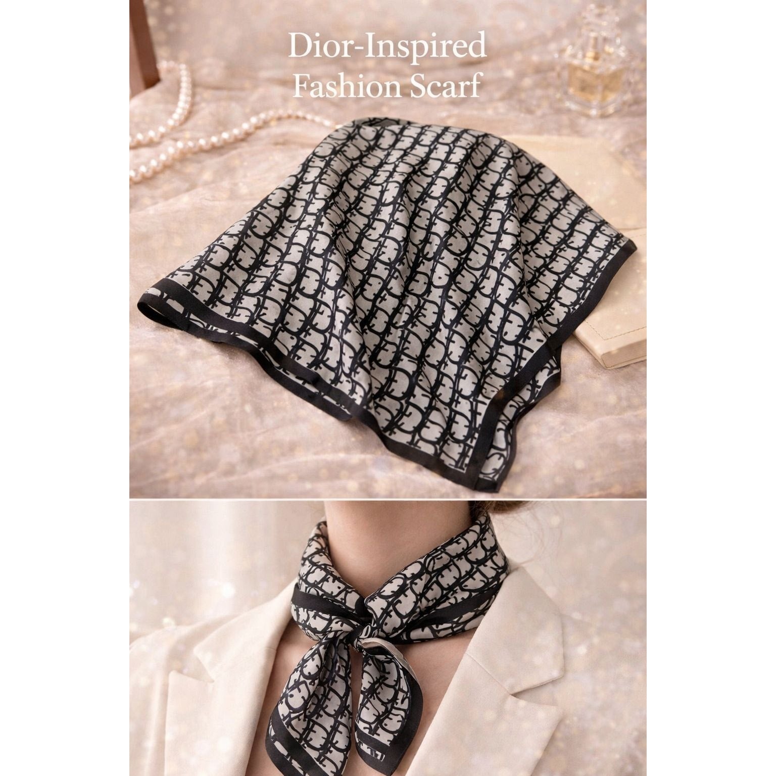 Luxury-Inspired Satin Fashion Scarf | Multiple Designer-Inspired Styles