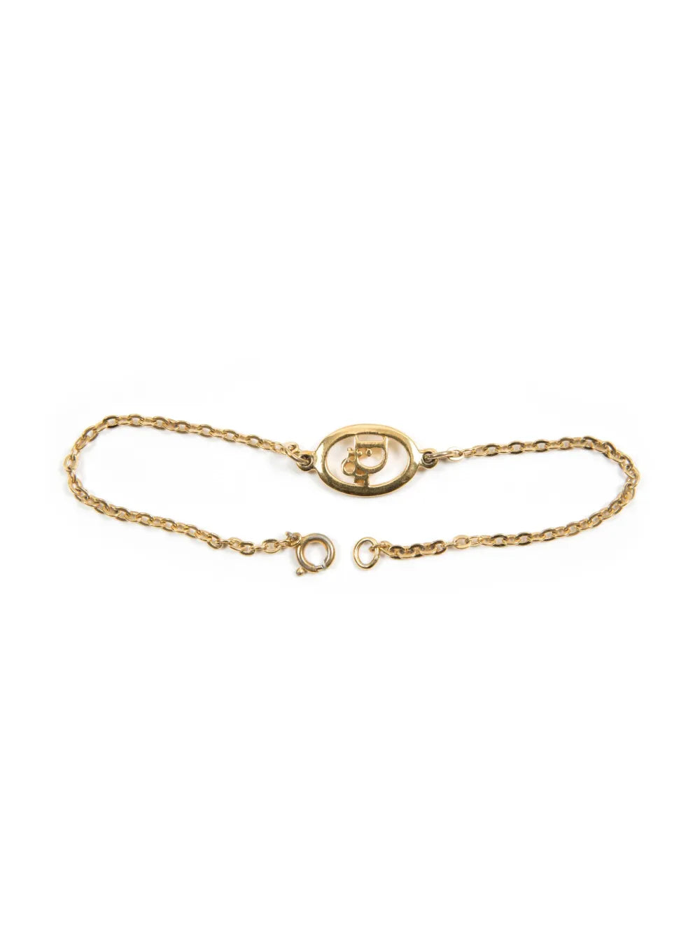 Christian Dior 22ct Gold Plated Oval Logo Chain Bracelet - Clairely Amazing