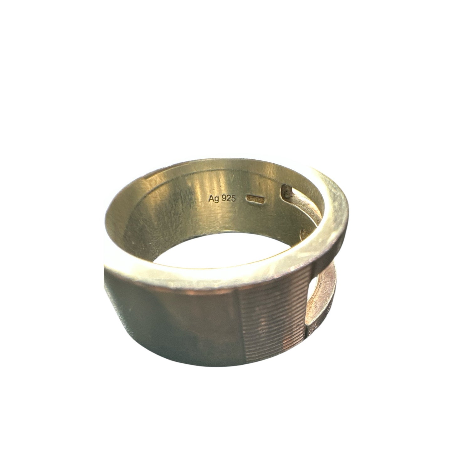 Gucci Wide Cutout Ring Size 13