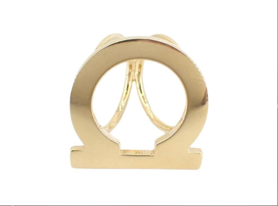Salvatore Ferragamo Gancini Goldtone Scarf Ring - Clairely Amazing