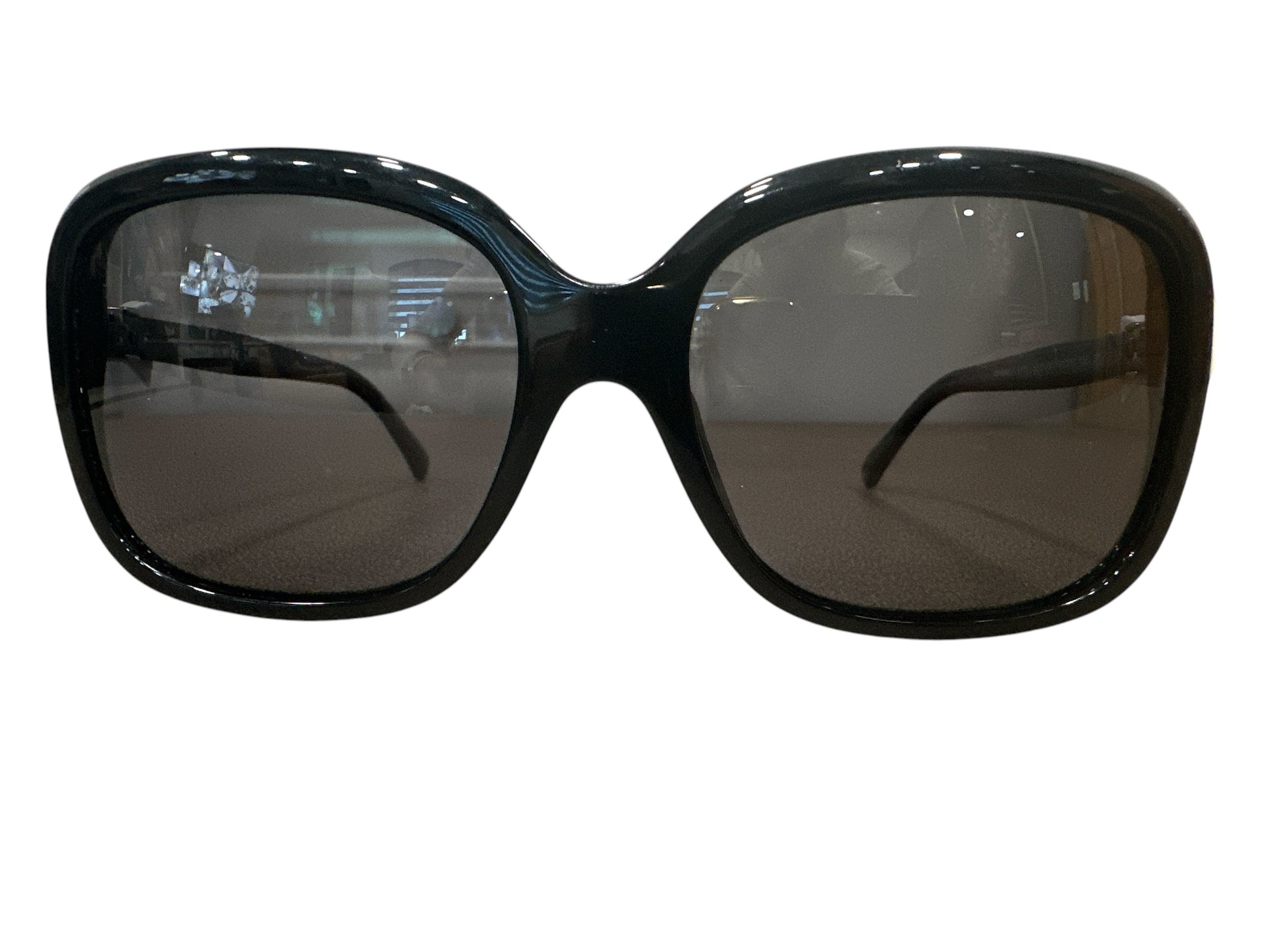Chanel CC White Bows on Side Sunglasses - Clairely Amazing