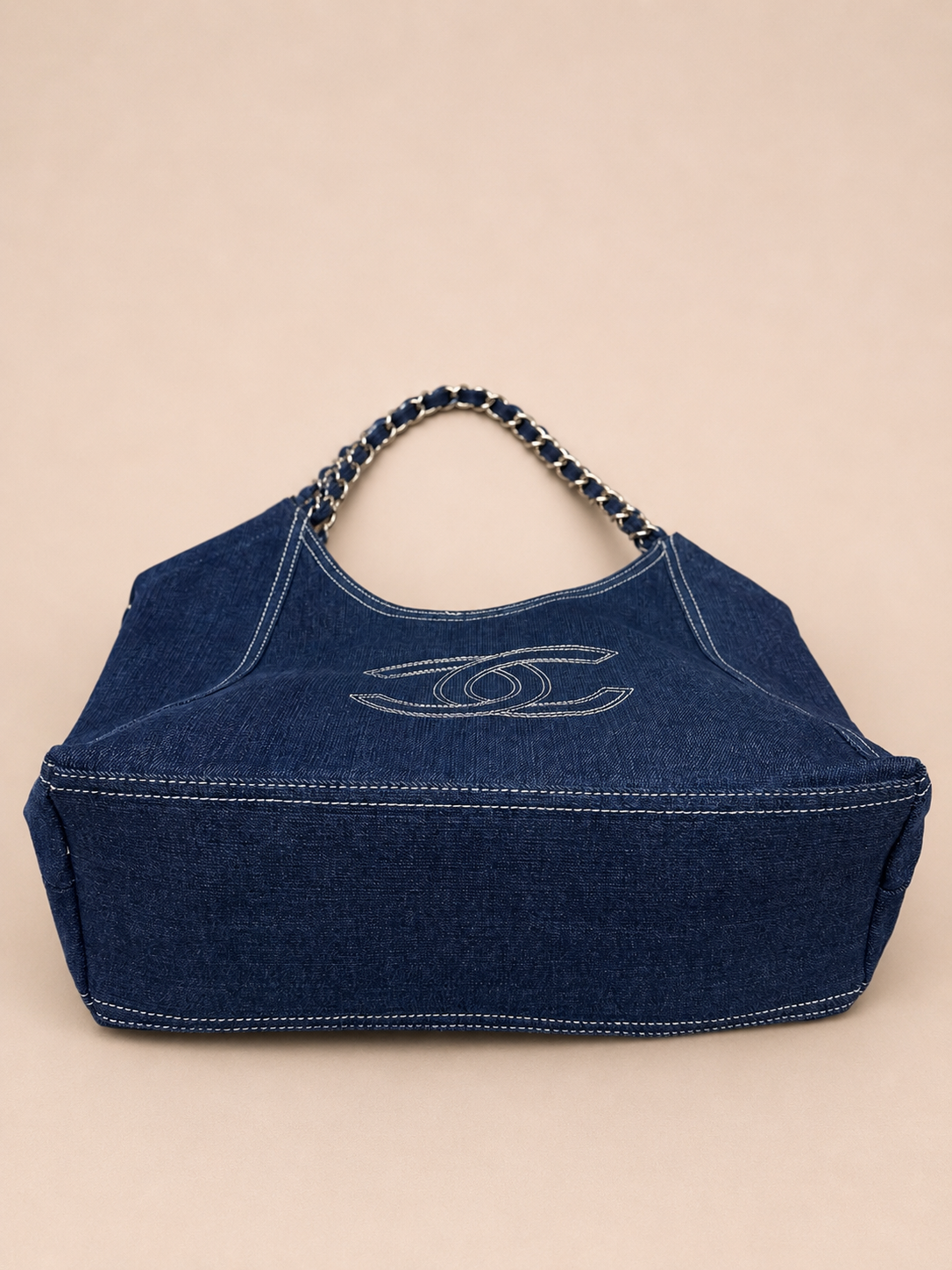 Chanel GWP Denim Cabas Tote with Detachable Pouch & Dust Bag