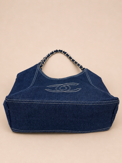 Chanel GWP Denim Cabas Tote with Detachable Pouch & Dust Bag
