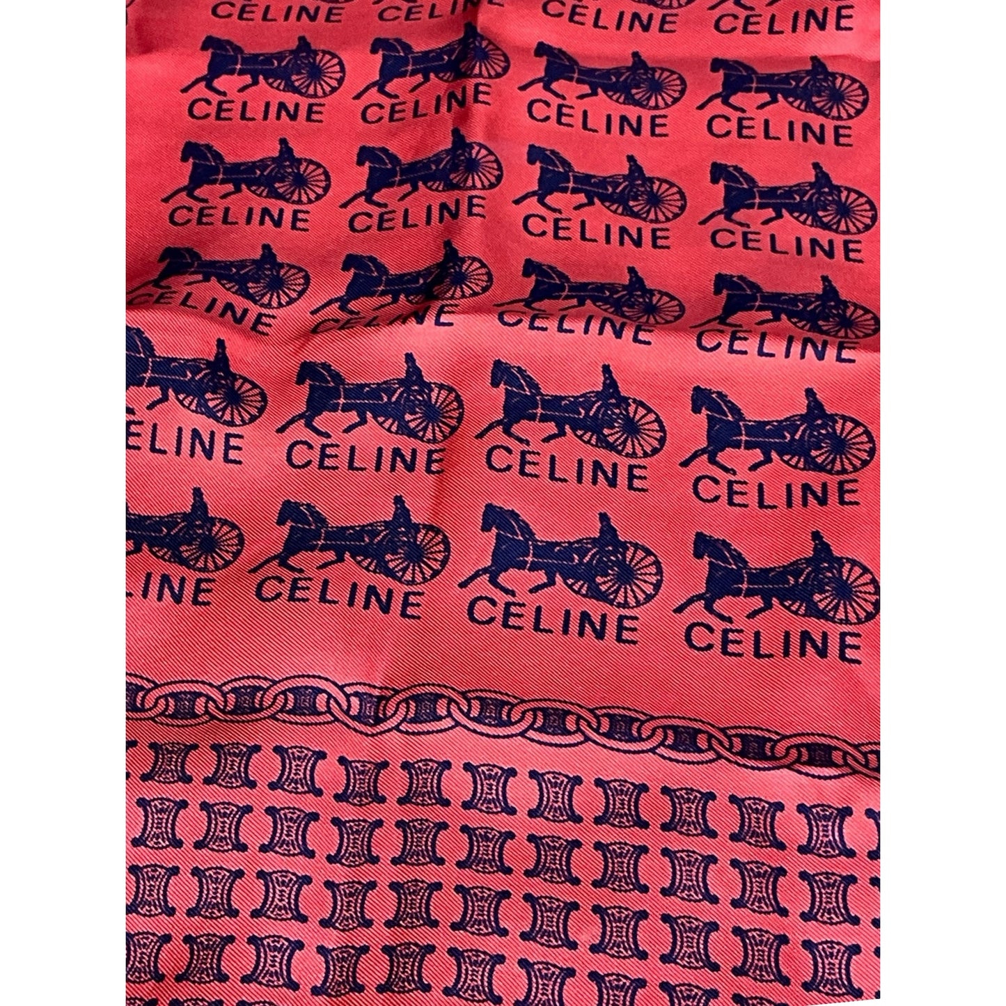 54. Celine Red Silk Scarf