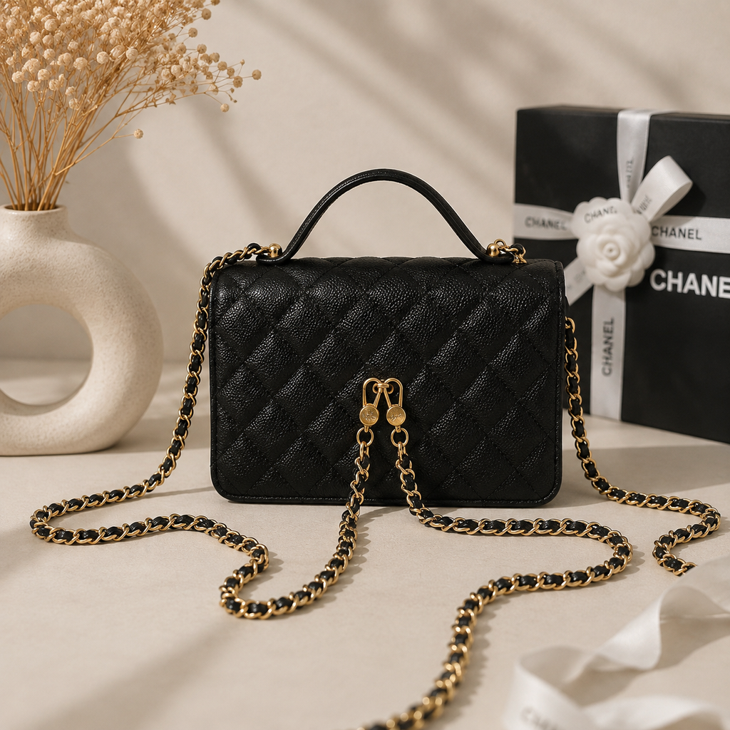 Chanel GWP Black Quilted Convertible Mini Bag – Top Handle, Shoulder & Backpack Style