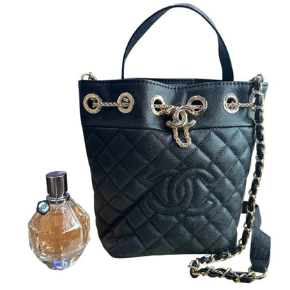 Chanel Makeup Line Bucket Quilted Mini Bucket Bag