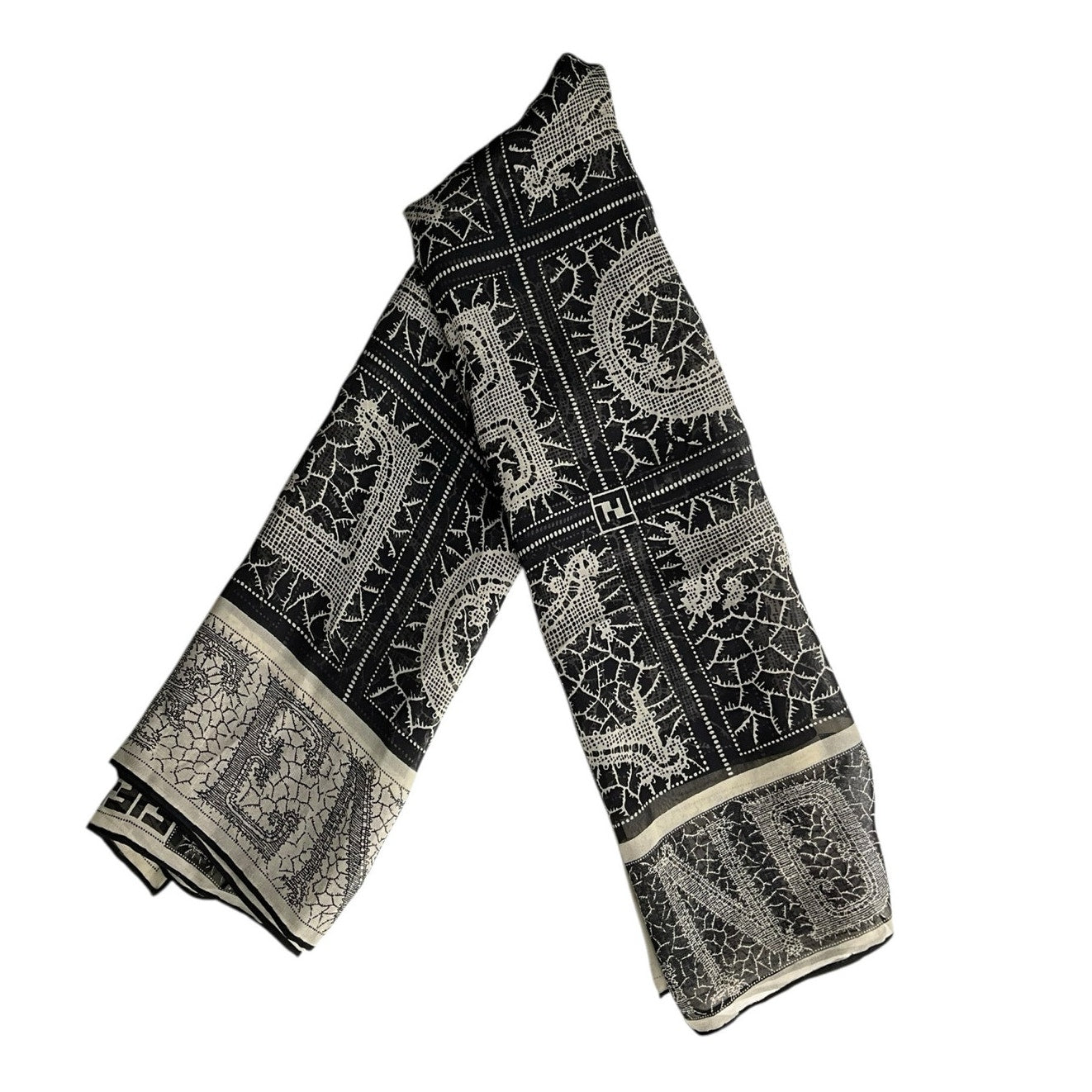 Fendi Black Silk Scarf