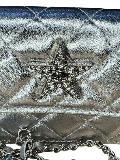 Luxury Metallic Silver Quilted Geo Belt Bag / Crossbody (GWP Edition)
