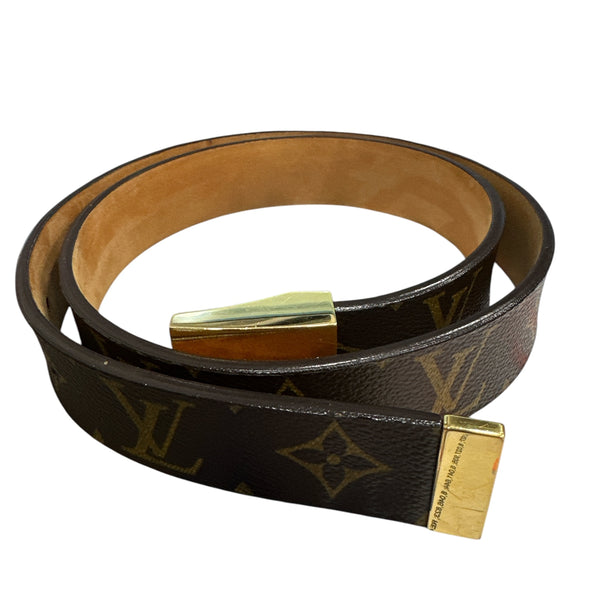 LOUIS VUITTON 
Monogram Ceinture Belt Gold Buckle - Clairely Amazing