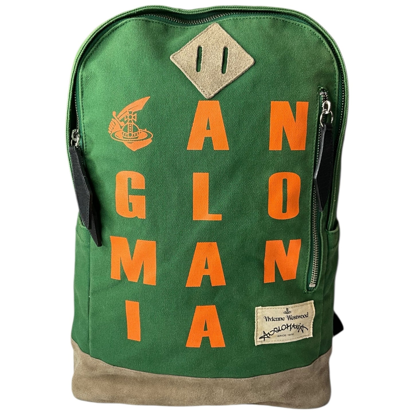 Vivienne Westwood Anglomania green canvas backpack