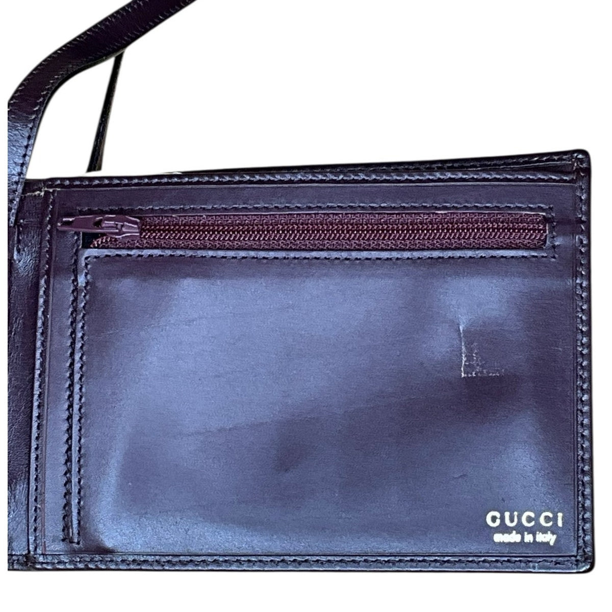 Gucci Brown Leather Wallet Shoulder Strap