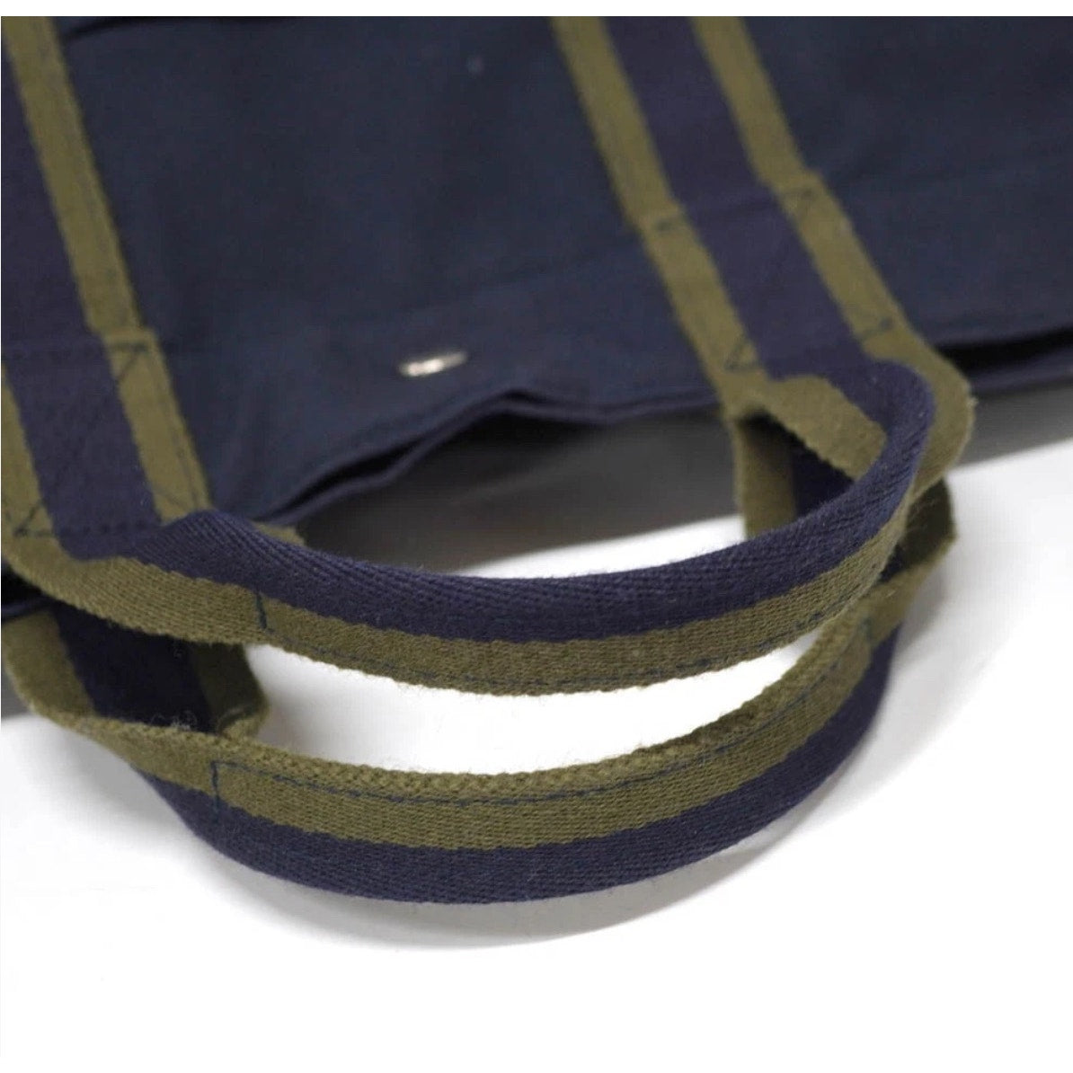 Hermes Navy/Green Toile Fourre-Tout MM Tote Bag