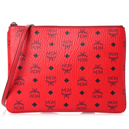 MCM  Visetos Medium Crossbody Pouch Ruby Red