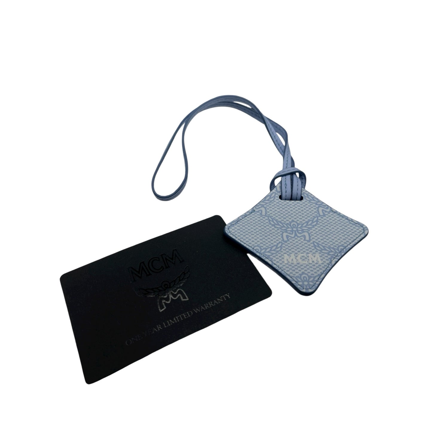 MCM Ottomar Air Tag Luggage Charm in Ancient Blue