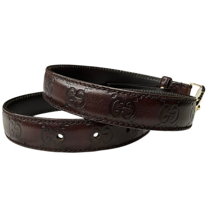 Gucci Brown Guccissima Gold Buckle Belt