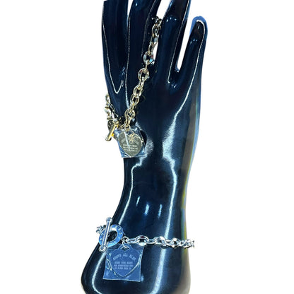 Chunky Chain Toggle Bracelet – Gold & Silver Tone Statement Style