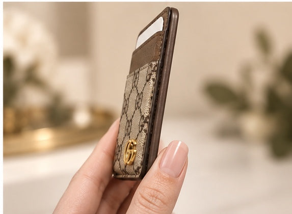 Fashion Monogram Magnetic Phone Wallet Card Holder