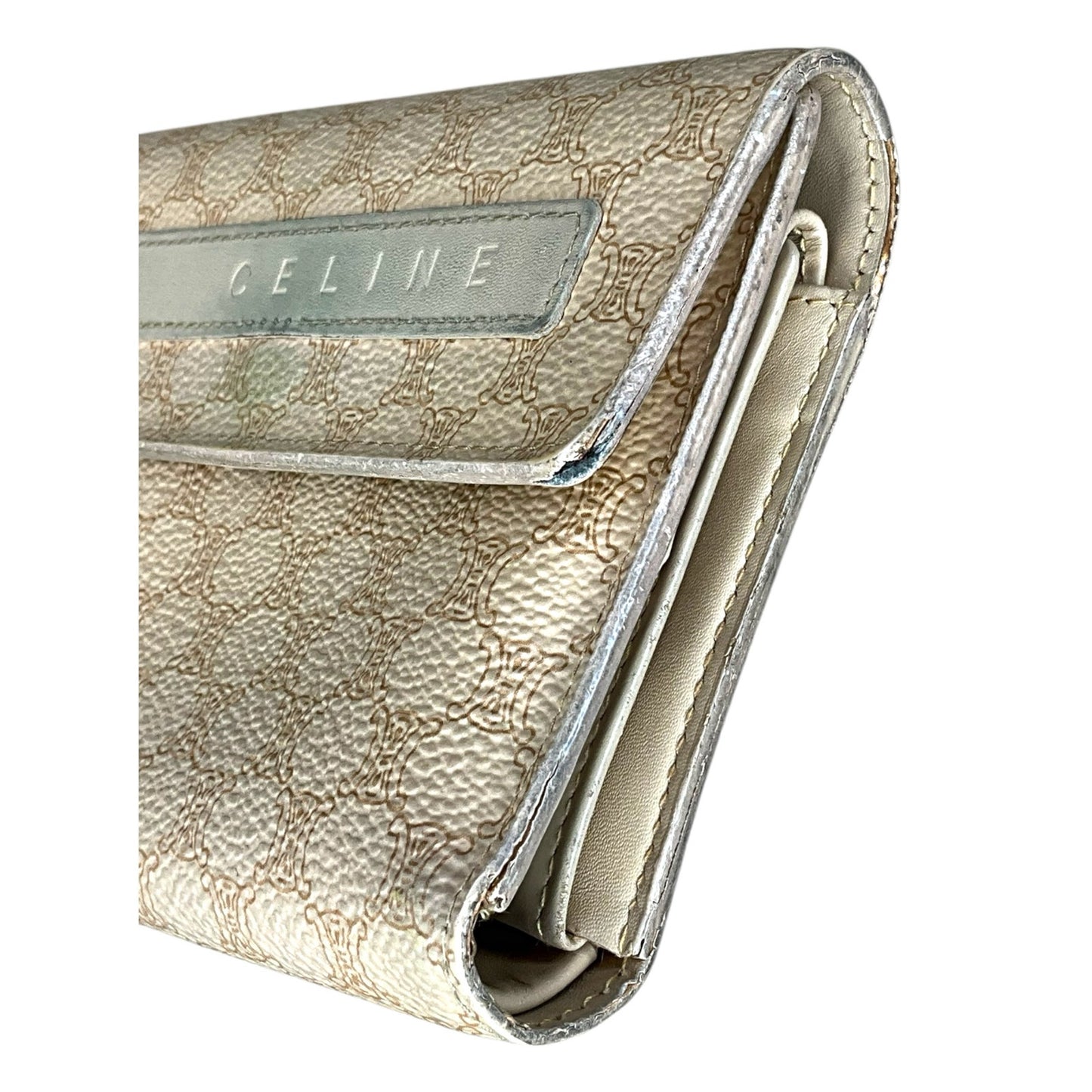 Celine Beige Macadam Tri-Fold Wallet