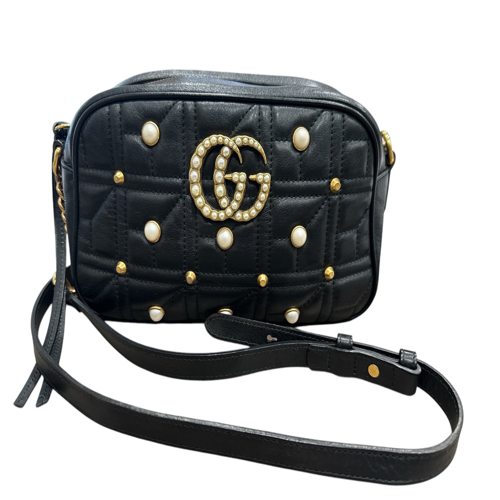 Gucci  Calfskin Matelasse Studded Small Pearly - Clairely Amazing