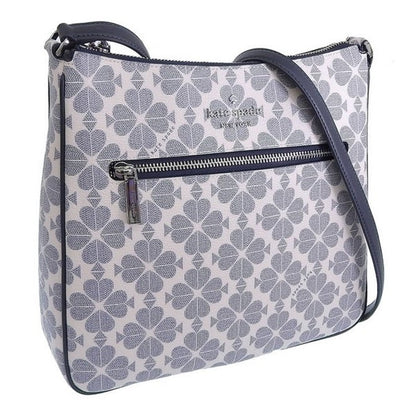 Kate Spade Spade Flower Crossbody Shoulder Bag Navy Multi Coated Canvas