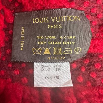 Louis Vuitton Red Logomania Reversible Wool Scarf