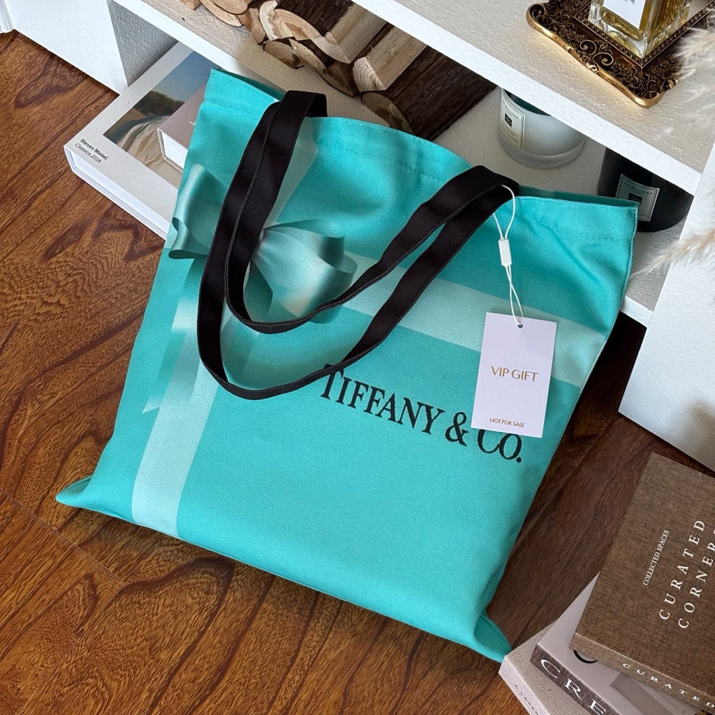 Tiffany & Co. GWP Tiffany Blue Bow Print Shoulder Tote Bag