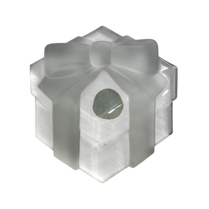 Tiffany & Co. crystal "Box and Bow" paperweight